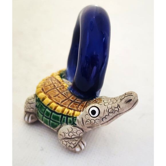 NAPKIN RINGS-LEPS Peru Terracotta-Seal, Angle Fish, Alligator, Dolphin-Set of 4 - Picture 5 of 9